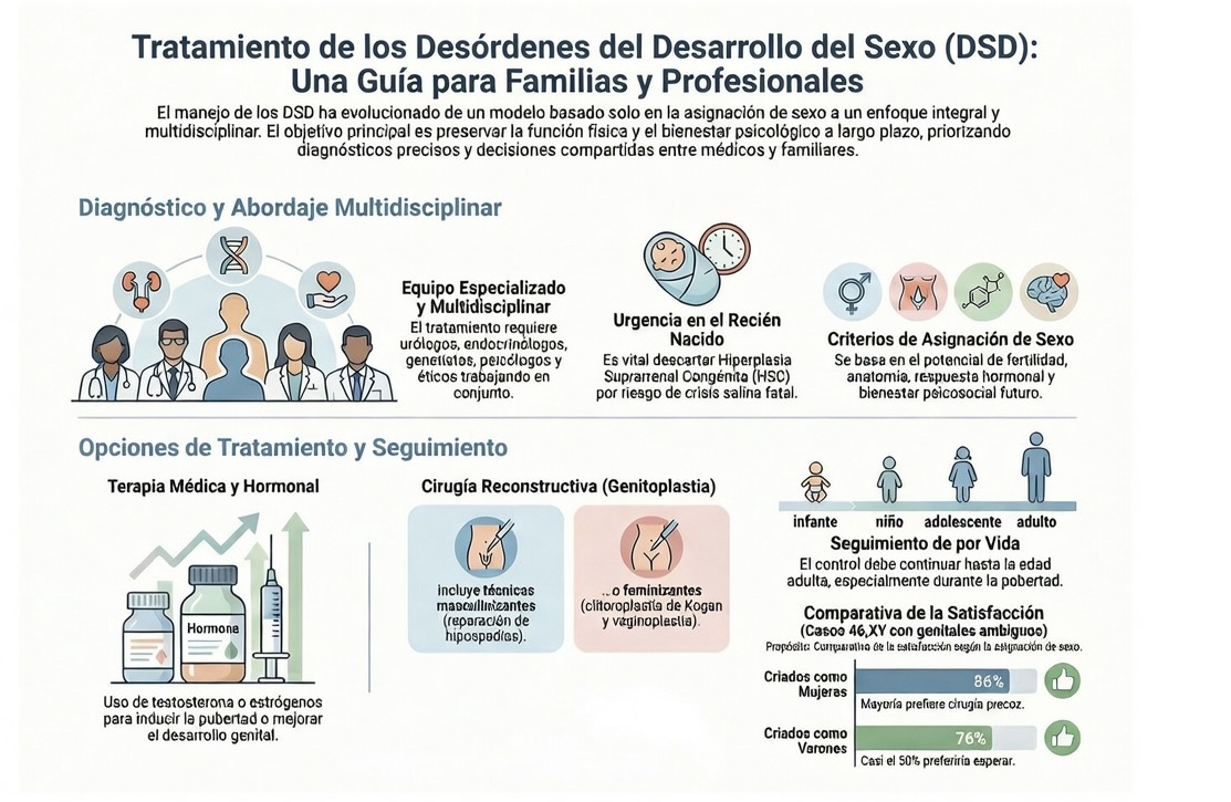 imagen medica con fines educativos para padres sobre el tratamiento de DSD